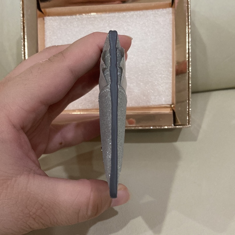 NWT Kate Spade Lunar Night Silver Sparkle Glitter Boxed Small Card Holder Wallet - Picture 8 of 15